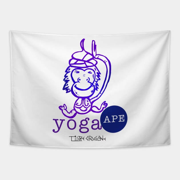Yoga ape Tapestry by Tigredragone