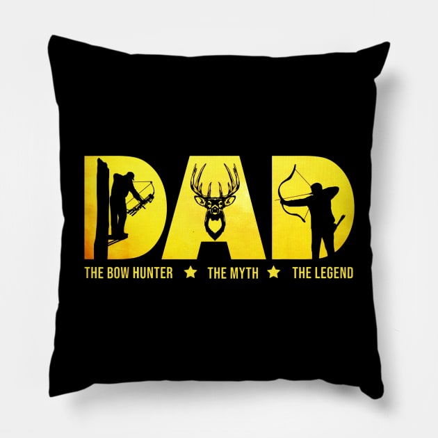 DAD The Bow Hunter The Myth The Legend Hunting Pillow by Kiwistore