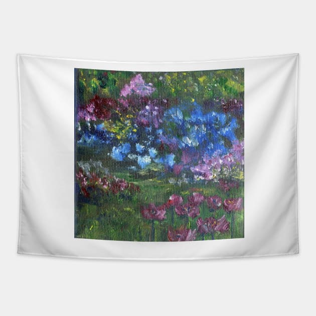 Spring Garden in Oils by Heather Holland Tapestry by Heatherian