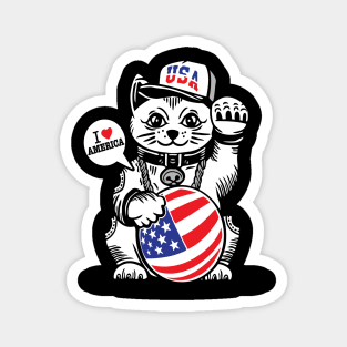 USA CAT FLAG PREMIUM DESIGN Magnet