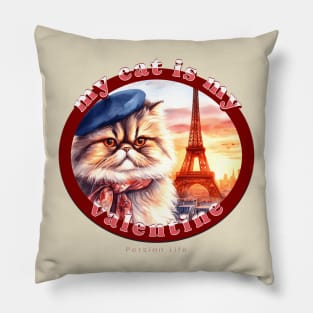 My French Valentine Cat Persian Life 19P Pillow