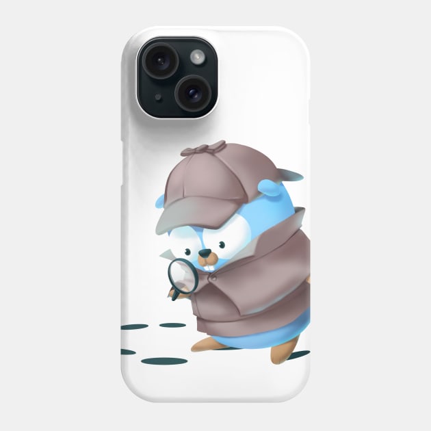 Golang Gopher Detective Phone Case by clgtart