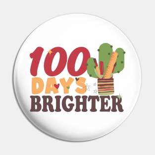 100 Days Brighter Teacher Gift Pin