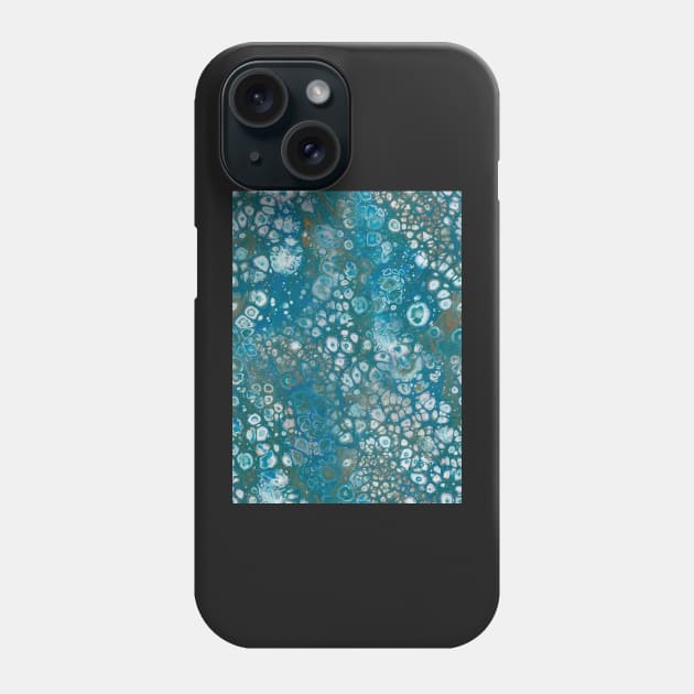 Fluid painting emerald lake with green cells Phone Case by nobelbunt