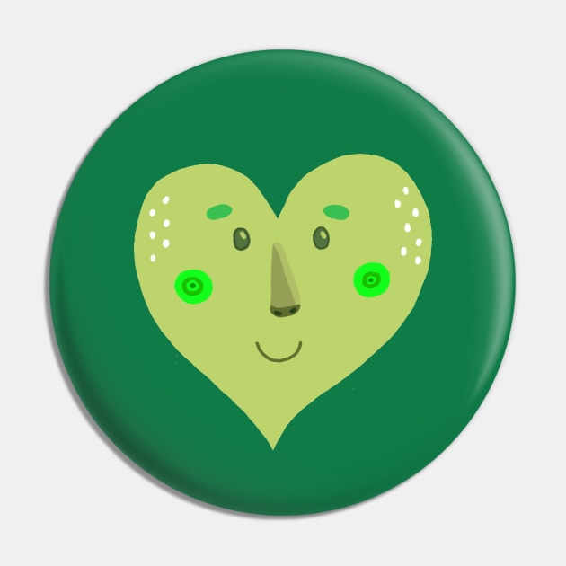 Green heart Pin by Réka Sajó