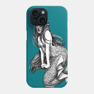 Elegent Mermaid (B&W) Phone Case