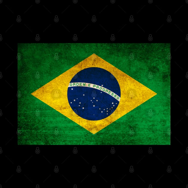 Brazil Flag Rustic Vintage Brazilian by E