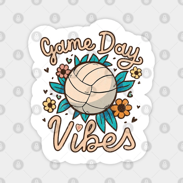 Volleyball Mom Game Day Vibes For Women Girls Teens Magnet by Mitsue Kersting