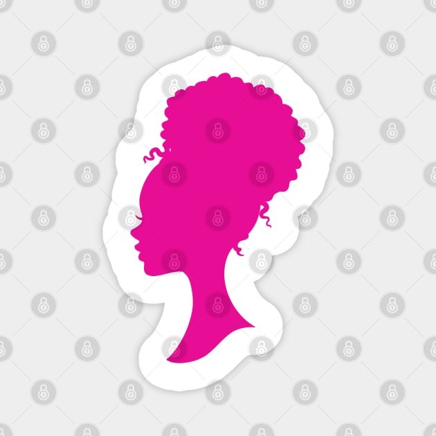 Hot pink black barbie silhouette black barbie magnet teepublic