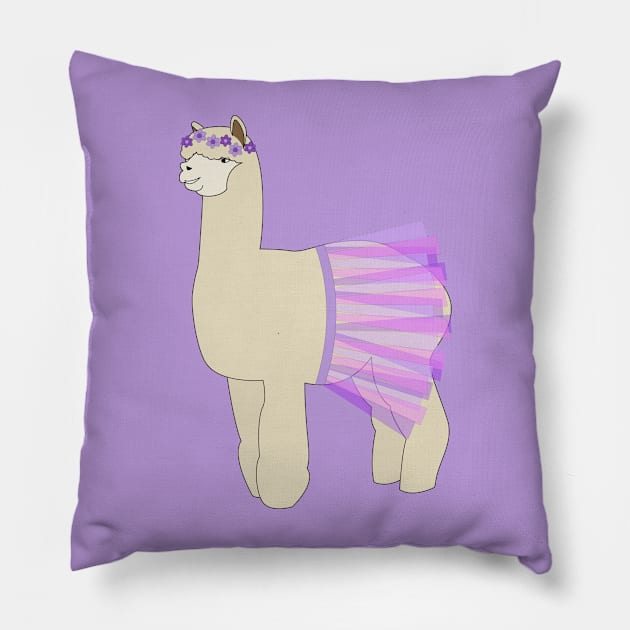 Ballerina Alpaca with Tutu Digital Art | illusima Pillow by illusima