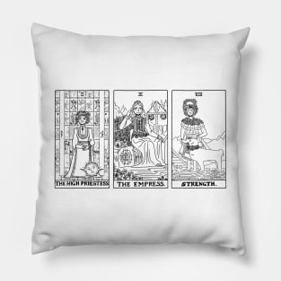 Midsommar Tarot Cards Black and White Version Pillow