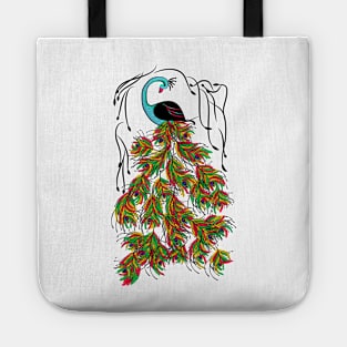 Vibrant Jungle Peacock Tote