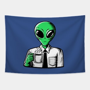 Alien And Coffee - Employee Tapestry