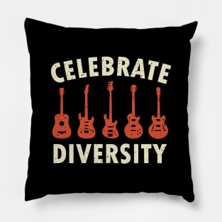 Celebrate Diversity Guitar Player Music Guitarist Pillow