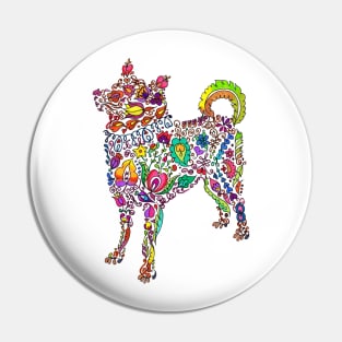 Dog of Flowers Pin