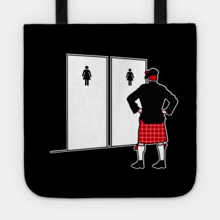 Funny Scottish Kilt bagpipe player Scotland toilet Tote