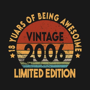 18 yuars of being awesoime Vintage 2006 for Boys, Girls. T-Shirt