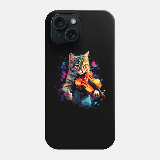 American Shorthair Playing Violin Phone Case by JH Mart