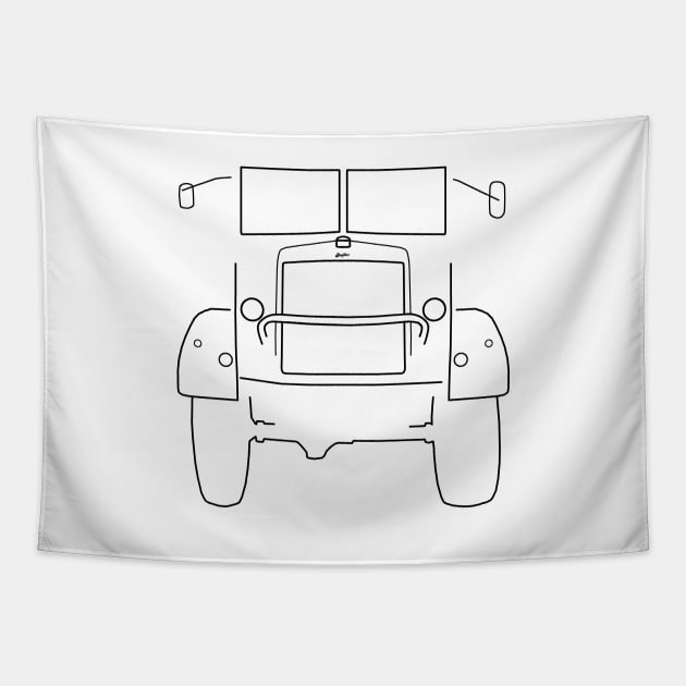 Bedford QL classic British truck outline (black) Tapestry by soitwouldseem