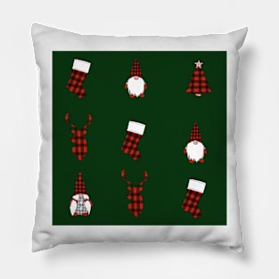 Green Christmas Pattern Pillow