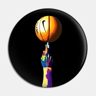 Basketball Wpap Art Pin