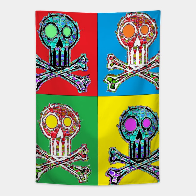 pop art skull art pop Tapestry by LowEndGraphics