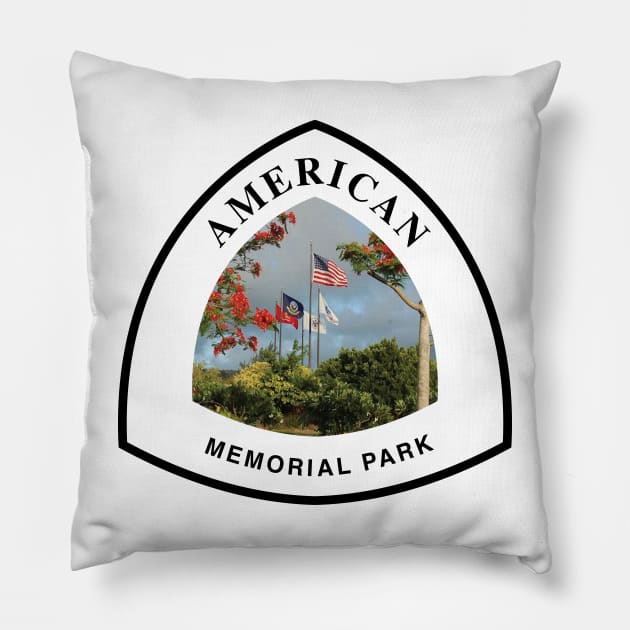 American Memorial Park trail marker Pillow by nylebuss