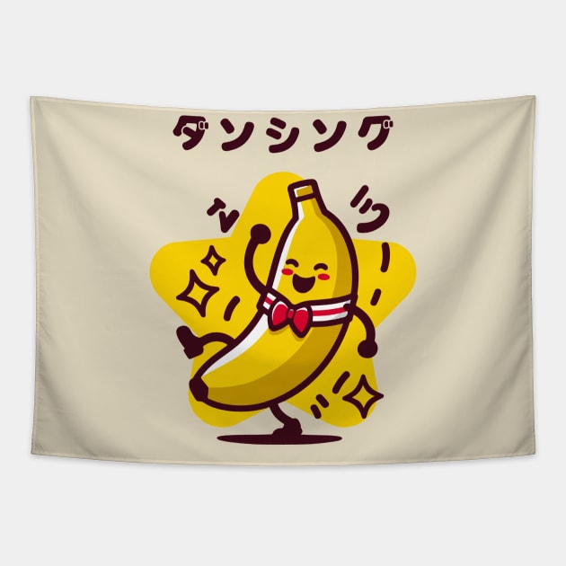 Dancing banana Tapestry by Toon of Food