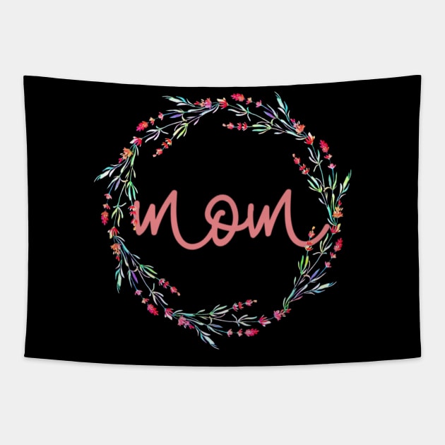 Mom Floral Design Tapestry by MiniMoosePrints