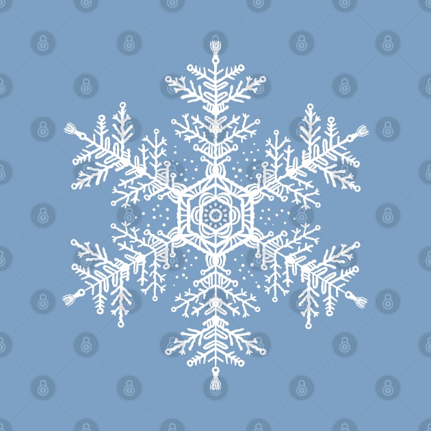 Christmas white snowflake illustration. Hand-drawn macrame snowflakes trendy illustration. by ChrisiMM