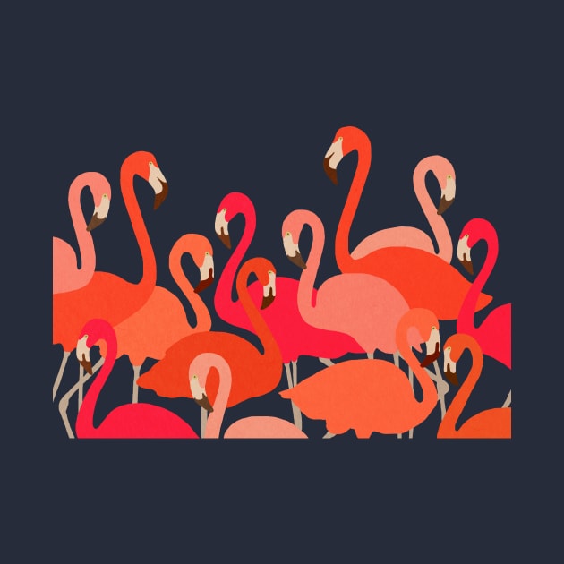 Pink flamingos by JulyPrints