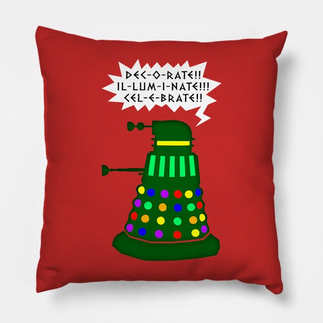 Holiday Dalek Pillow by tone