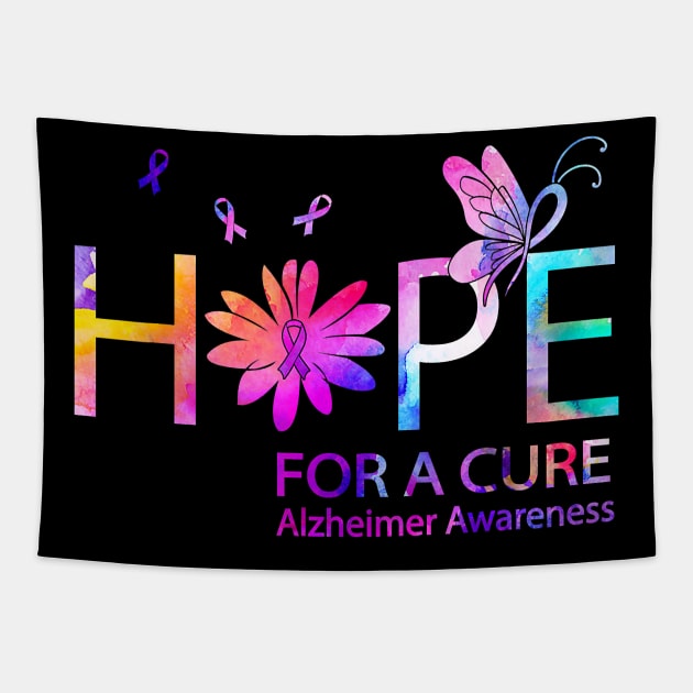 Hope For A Cure Alzheimer Awareness Gift Tapestry by thuylinh8