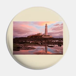 St Mary's Island in pink and blue Pin