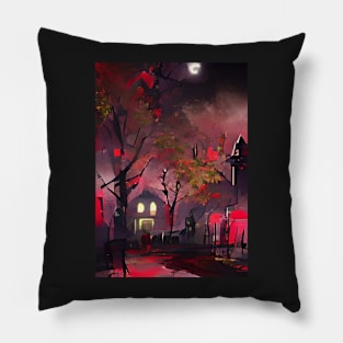 QUIET VILLAGE NIGHT Pillow