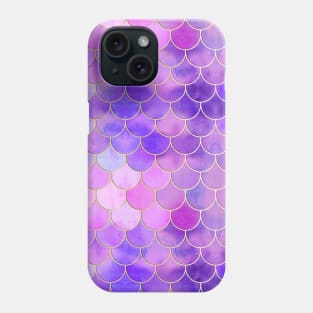 Ultra Violet & Gold Mermaid Scale Pattern Phone Case