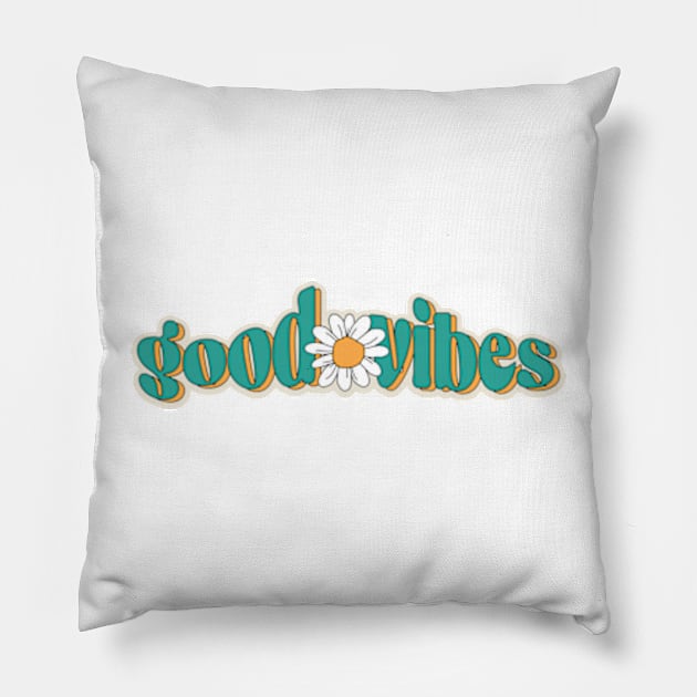 good vibes with a daisy Pillow by Sun From West