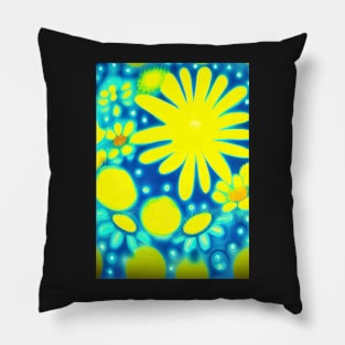 BRIGHT SUNNY LEMON YELLOW FLOWERS Pillow