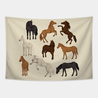 horses colored collection Tapestry