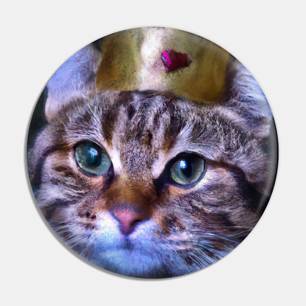 Cat with Crown Pin by maxcode