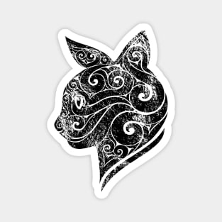 Swirly Cat Portrait Magnet