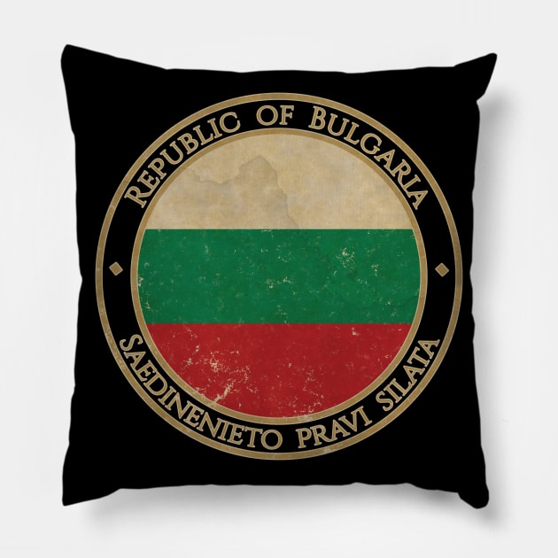 Vintage Republic of Bulgaria Europe European EU Flag Pillow by DragonXX