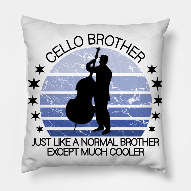 cello brother Pillow by Jabinga