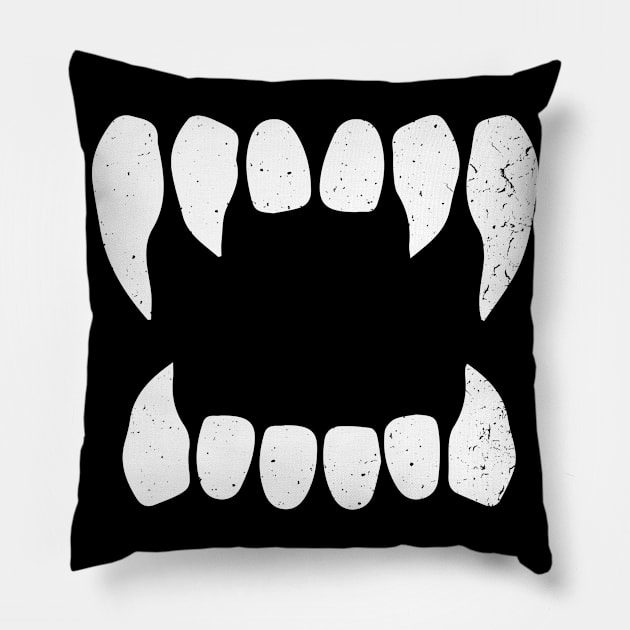 Vampire Vampire Teeth Bloodsucker Halloween Pillow by swissles