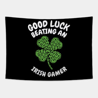 St. Patrick's Day Gaming Shamrock Gamer Video Games Tapestry