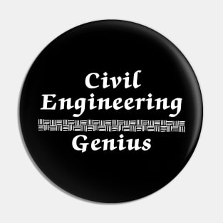 Civil Engineering Genius White Text Pin