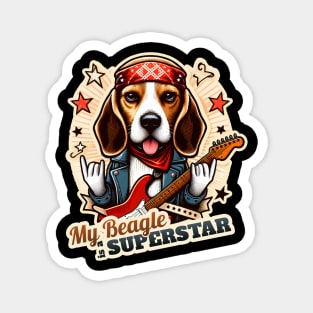 Beagle Rockstar Magnet