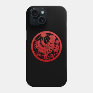 Chinese Zodiac Rooster in Red Phone Case