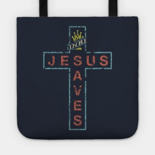 Jesus Saves Cross Sign Tote