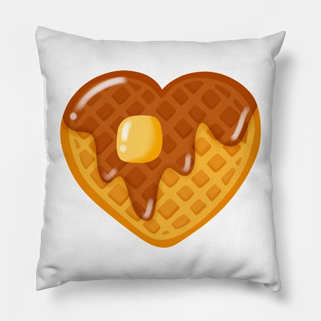 Heart Waffle with Syrup Pillow by DesignByLeesh